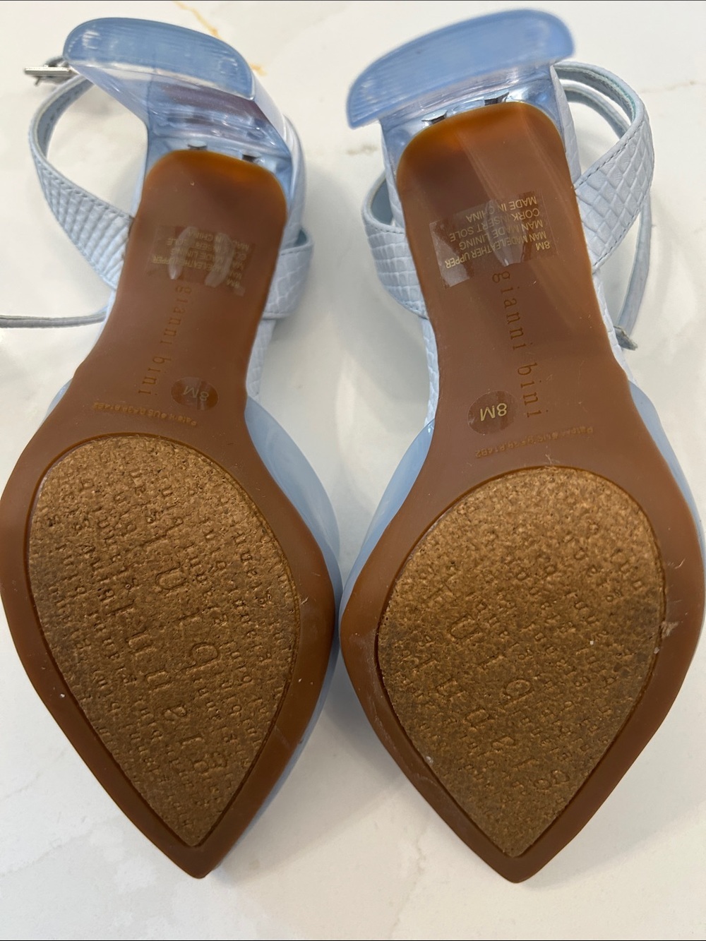 Gianni Bini Women's Pointed Toe Slingback Heels in Light Blue - Picture 3 of 4